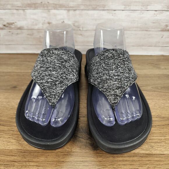 Copper Fit Women's Slip On Gray Black White Platform Sandals Size 8.5 - Picture 2 of 9